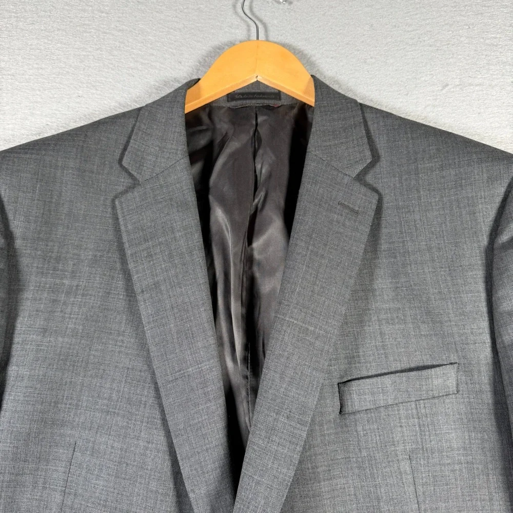 Lauren Ralph Lauren Mens Grey Wool 2-Button Blazer Jacket Natural 50R 50 Regular